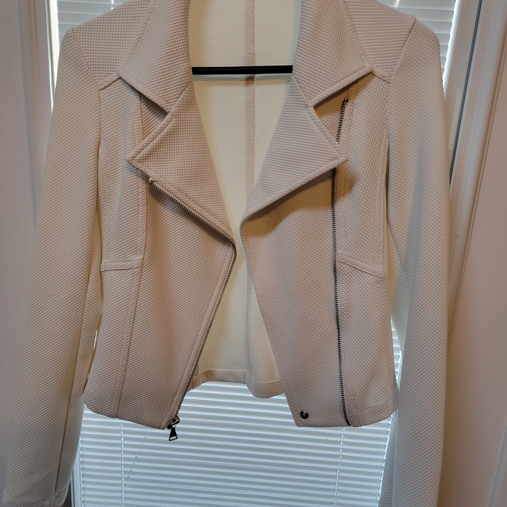 Express Textured Cream Blazer